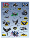 4 Feuilles de stickers Batman pour enfant bleus et gris avec logos jaunes