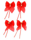 4 nœuds avec clochettes rouge et or 9 x 10 cm