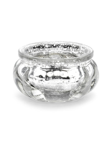 4 srebrni zrcalni stekleni svečniki 6 x 3 cm za mizo