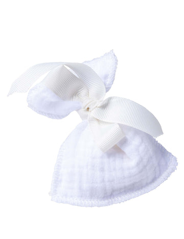 4 majhne bele bombažne gaze, 8 x 10 cm s trakom