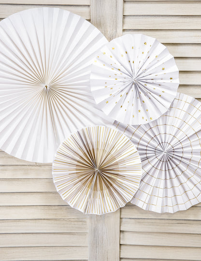 4 dekorativne in zlate papirnate rozete 23, 32, 40 cm