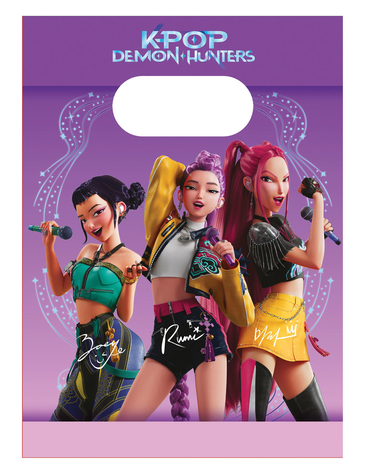 Sacs cadeaux en papier K-pop Demon Hunters pour enfant violets