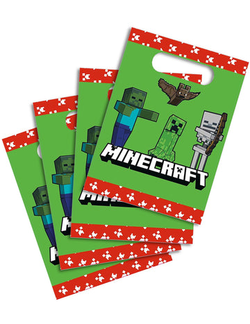 4 Sacs cadeaux en papier Minecraft