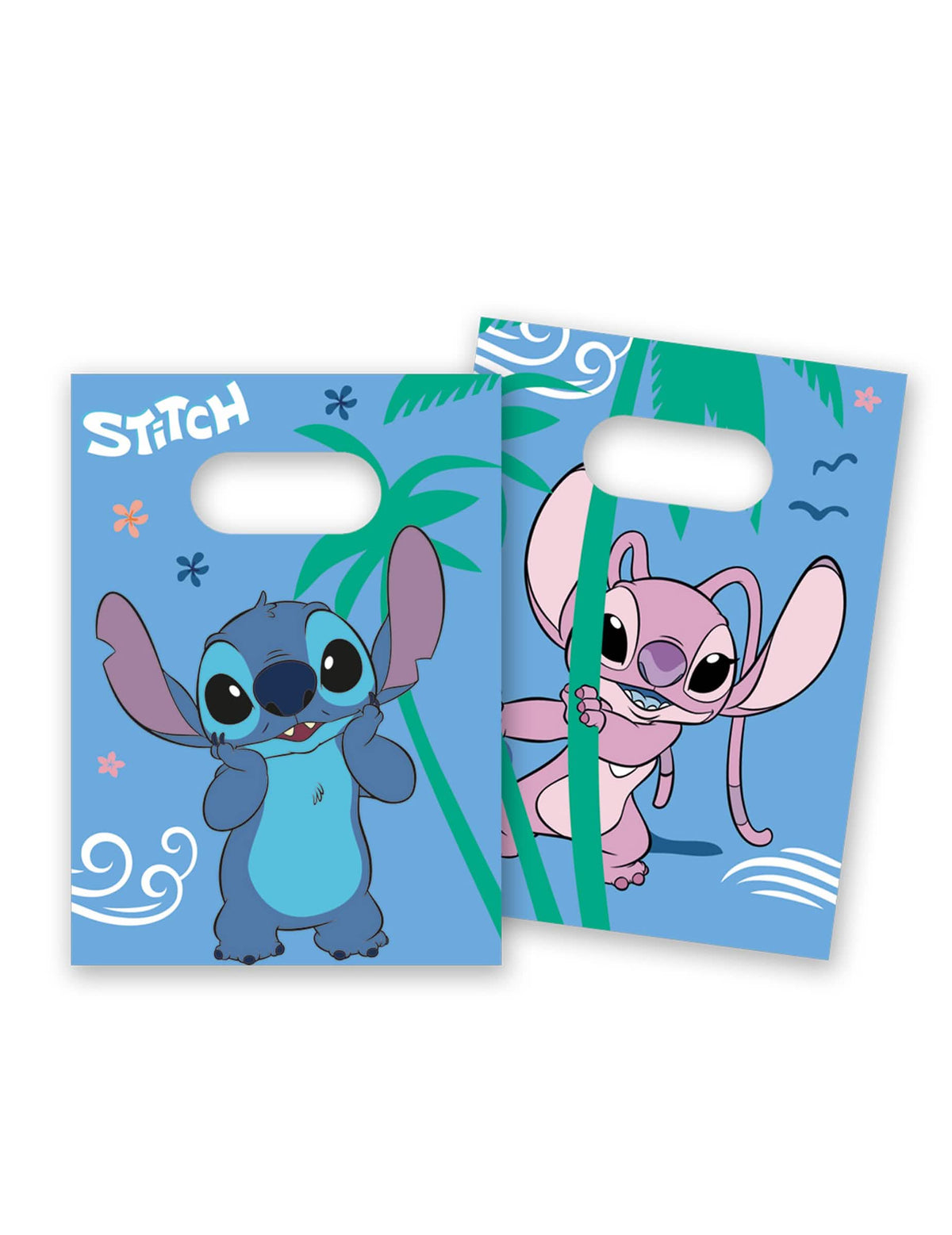 Sacs cadeaux en papier Stitch pour enfant bleus avec Stitch et Angel