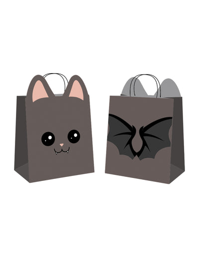 Sacs en papier chauve-souris pour bonbons noires avec oreilles et ailes