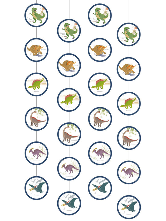 Suspensions grands dinosaures pour enfant bleues et multicolores