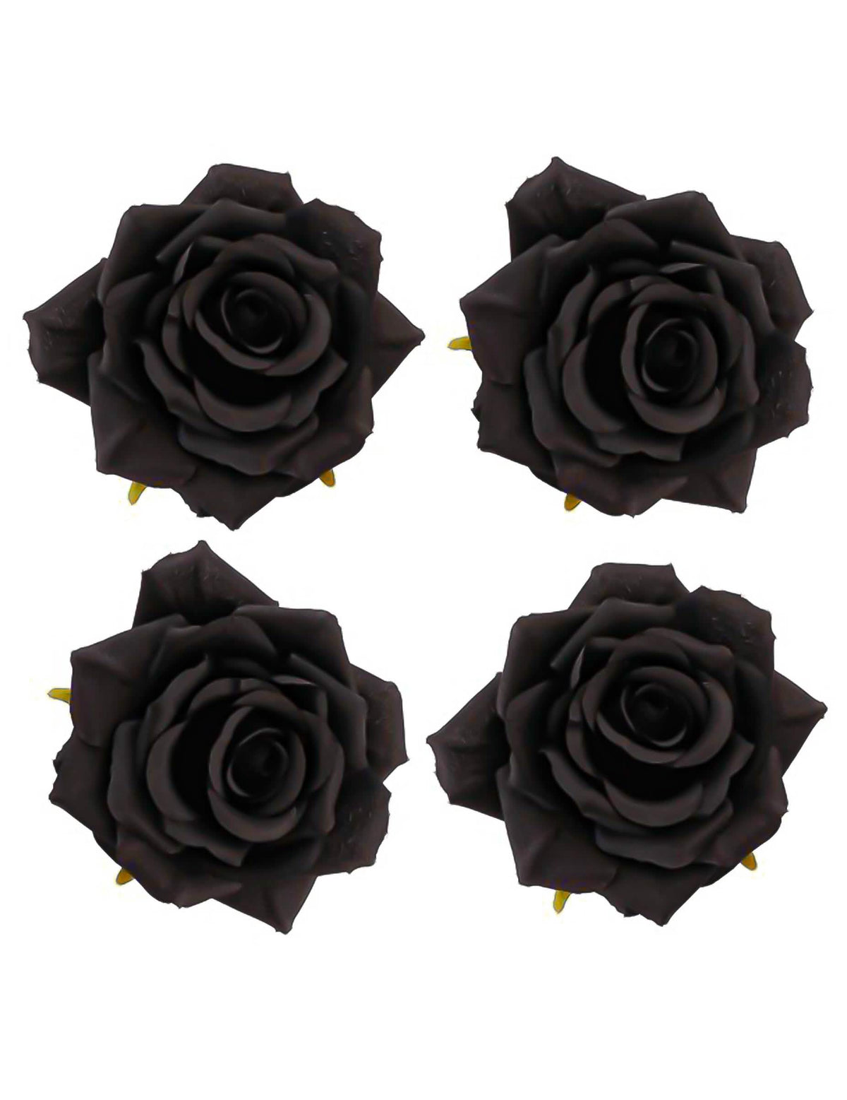 4 črne rože vrtnic 9,5 x 5,5 cm