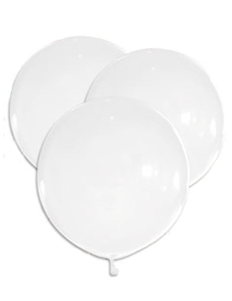 5 ballons géants en latex pour fête blancs