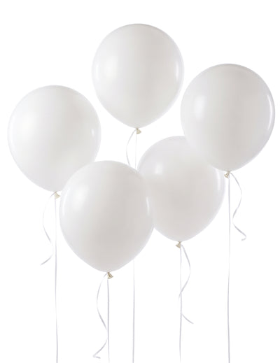 5 velikanskih belih balonov iz lateksa 47 cm