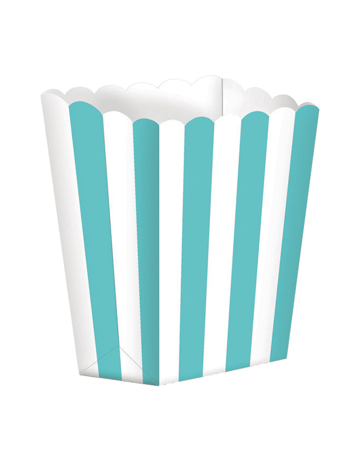 Boites à popcorn en carton rayées menthe et blanc pour fête