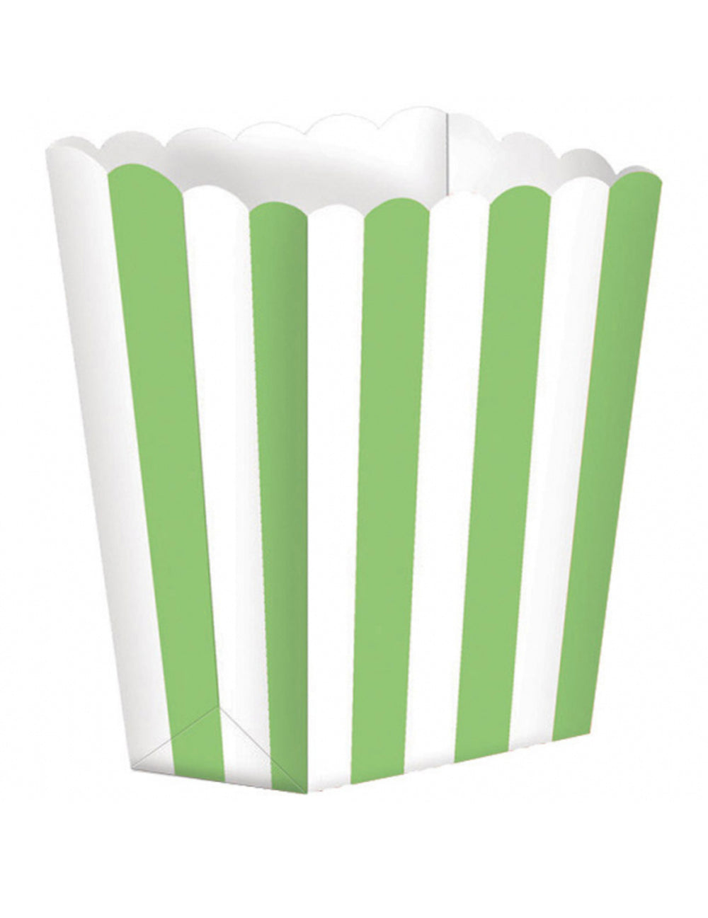 Boîte à popcorn à rayures pour fête vert et blanc