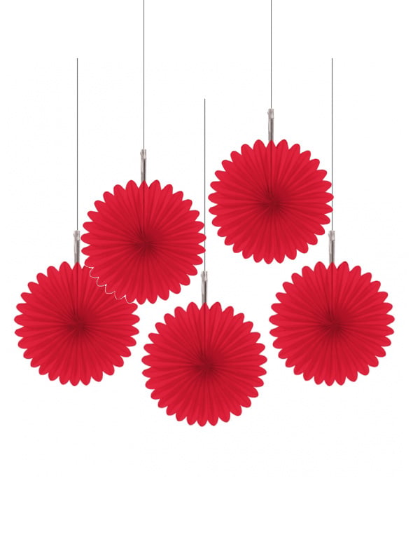 Décorations à suspendre rosaces pour fête rouges