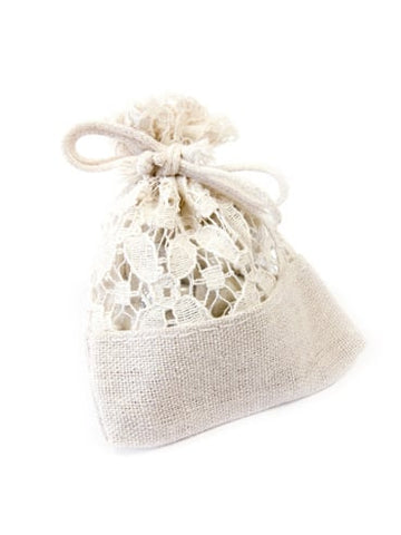5 vrečk iz platna in čipke 8 x 10 cm za konfete 