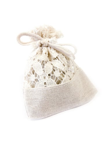 5 vrečk iz platna in čipke 8 x 10 cm za konfete 