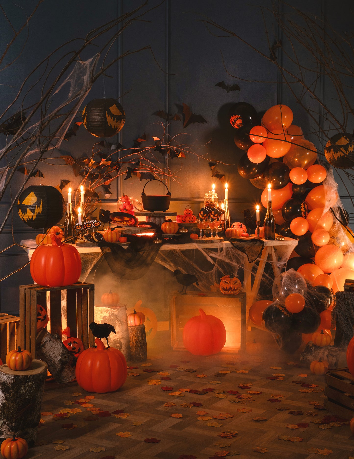 50 črnih in pomaranč Halloween 30 cm