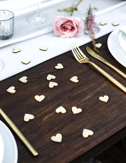 50 naravnih lesenih konfetov v obliki srca (2 x 2) cm za poroko