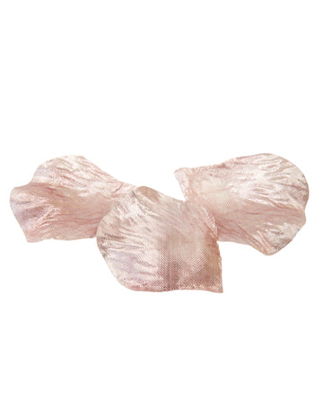 50 cvetnih listov vrtnice v kovinsko rožnato zlati tkanini, 5,5 x 3,5 cm cm