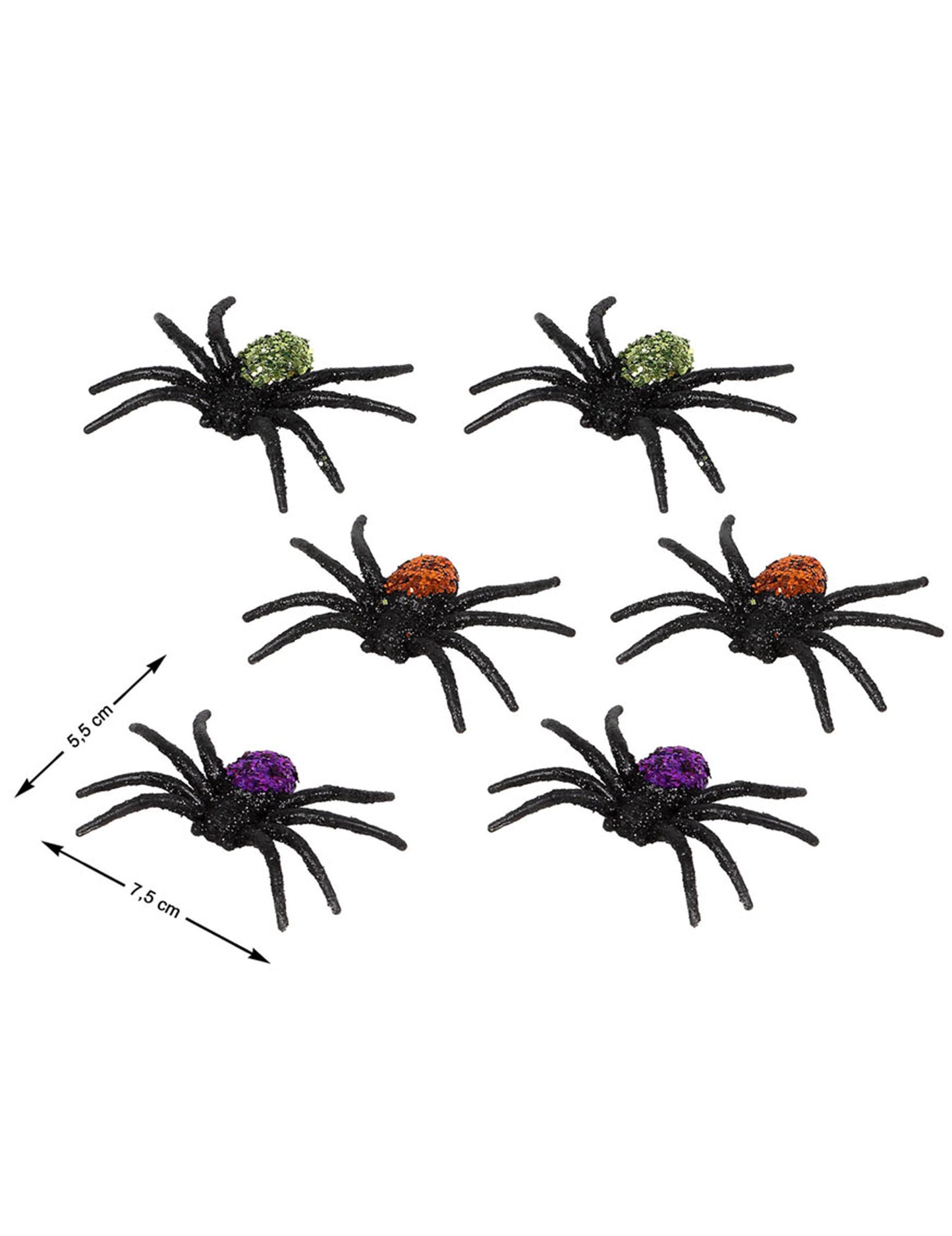 6 pajkov z bleščicami v plastiki 7,5 x 5,5 x 1,3 cm