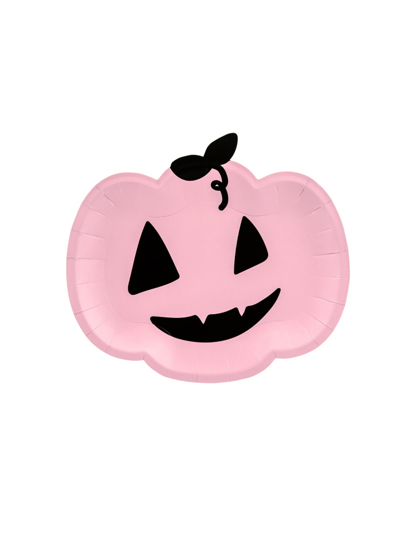 6 roza in črnih kartonskih krožnikov v obliki buče, 25 x 22 cm cm nasmejana noč čarovnic