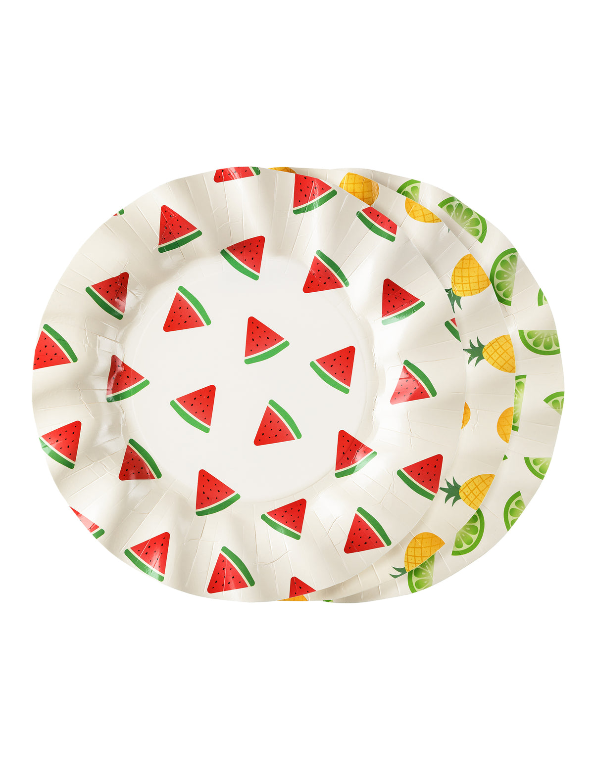 6 papirnatih krožnikov s sadjem, lubenica, limona, ananas 20,5 cm