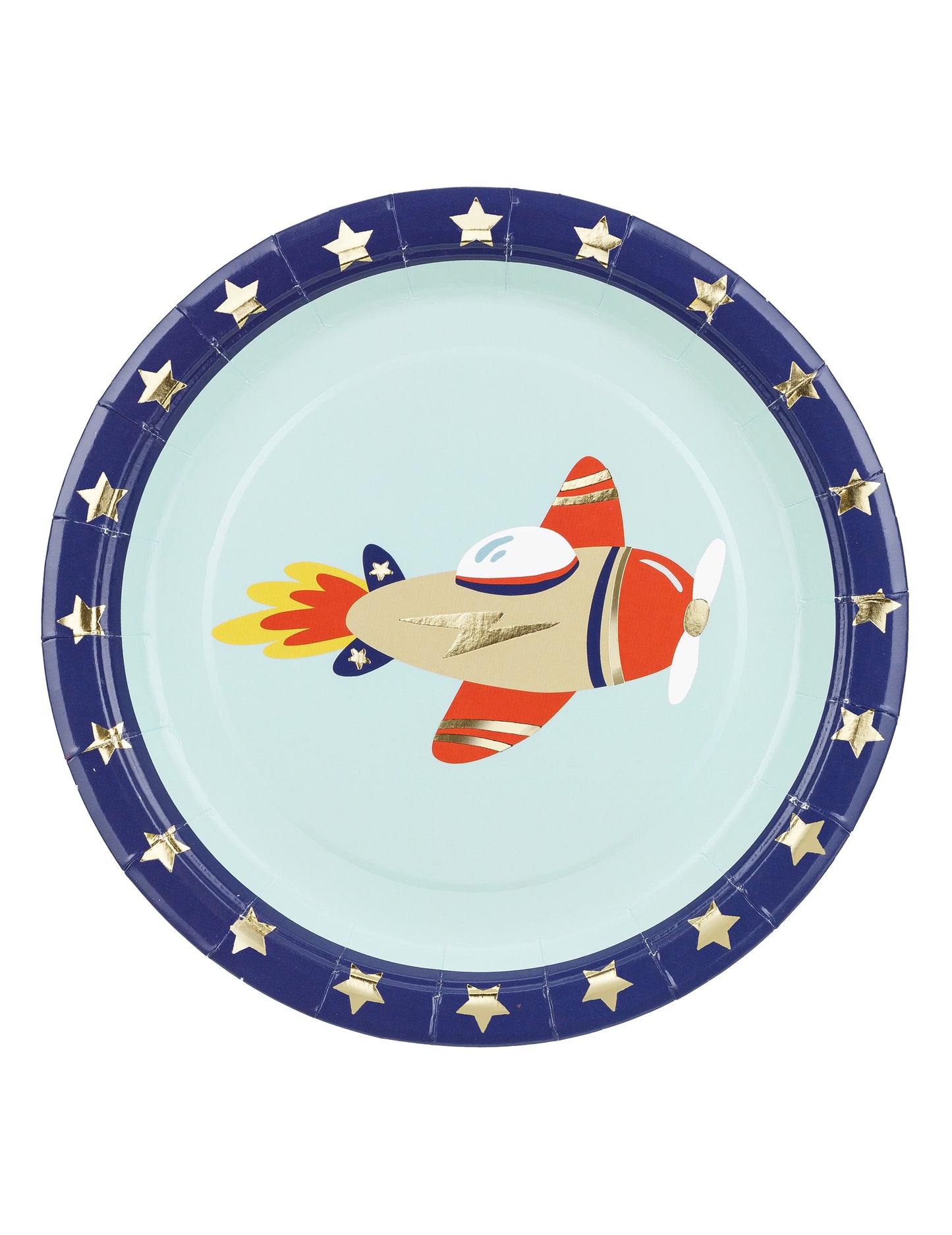 6 majhnih letalskih krožnikov 18 cm modri karton