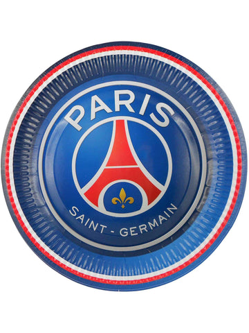 Assiettes PSG pour fête bleu et rouge