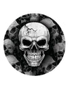 Assiettes tête de mort noir et blanc avec motif crâne fissuré