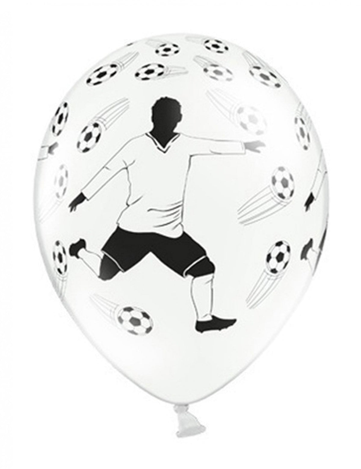 Ballons en latex joueur de foot pour décoration blanc et noir