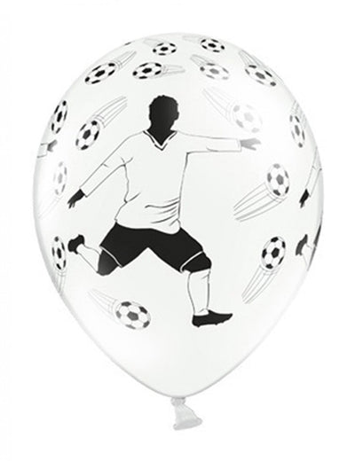 Ballons en latex joueur de foot pour décoration blanc et noir