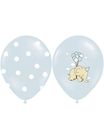 6 modrih lateks balonov slončki 30 cm biorazgradljivih 