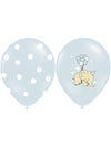 Ballons en latex éléphants bleus biodégradables à pois et motif éléphant