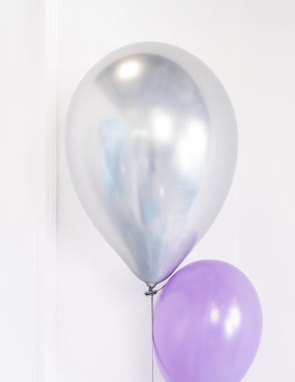 6 balonov satena srebra lateksa 28 cm