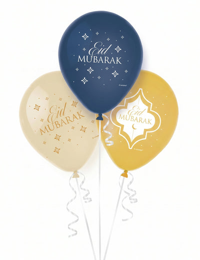 6 lateks balonov za Eid Mubarak, 27.5. cm dekoracija