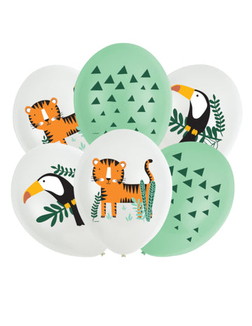 6 lateks balonov za divji safari 28 cm tropska džungla