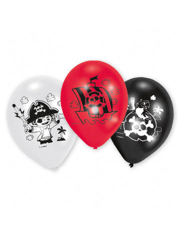 6 piratskih lateks balonov 22 cm okraski za rojstni dan