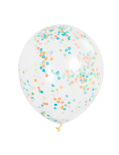 Ballons en latex avec confettis colorés pour fête transparents et multicolores