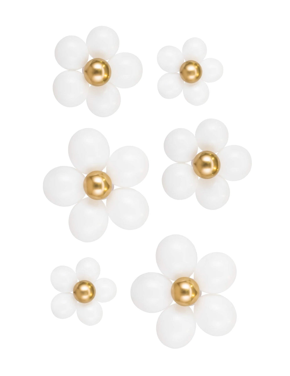 Kit de ballons fleurs pour fête blanc et doré