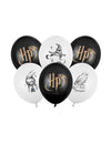 6 Balonov Harry Potter™ črno-beli 30 cm