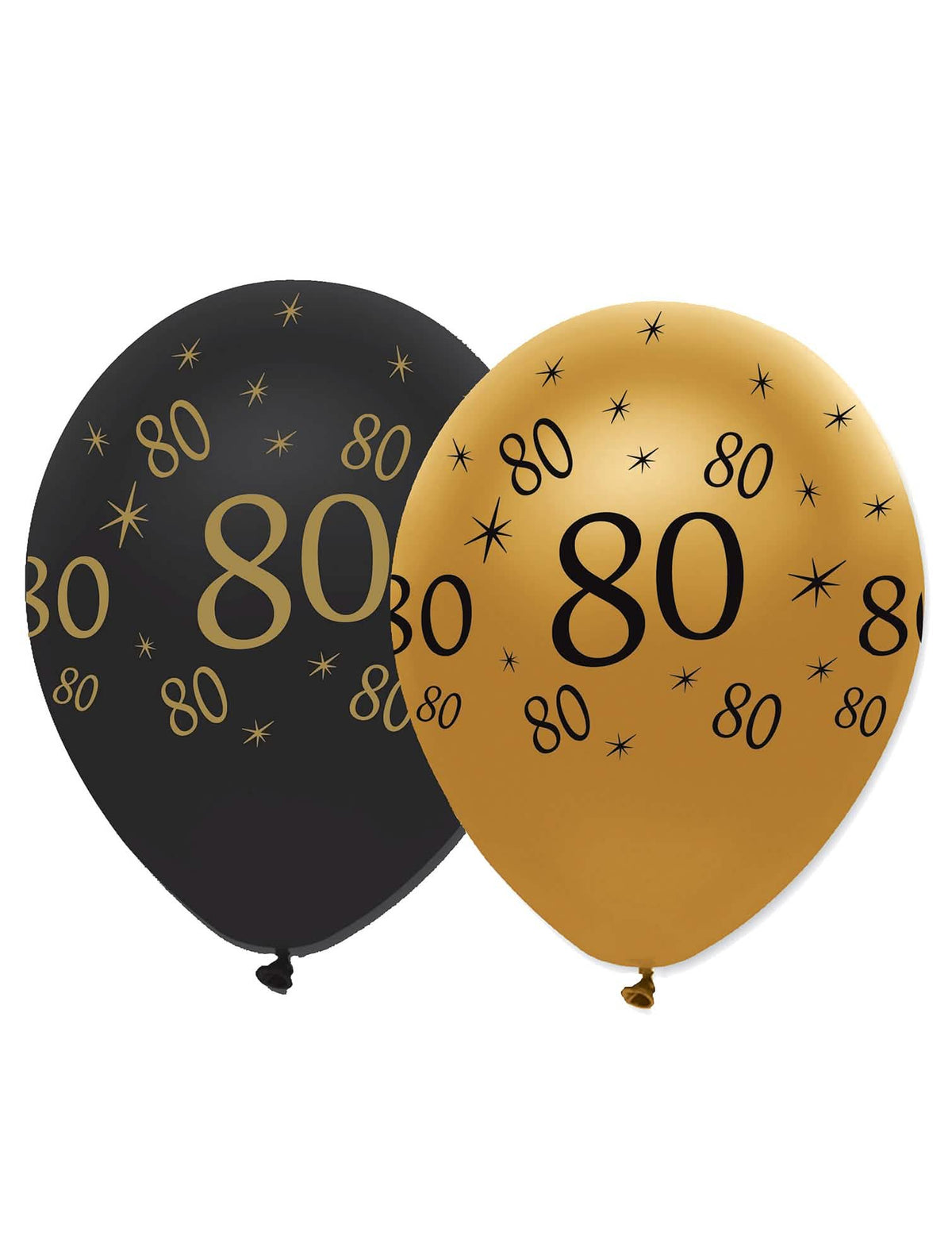 Lateksni baloni za 80. rojstni dan, črni in zlati