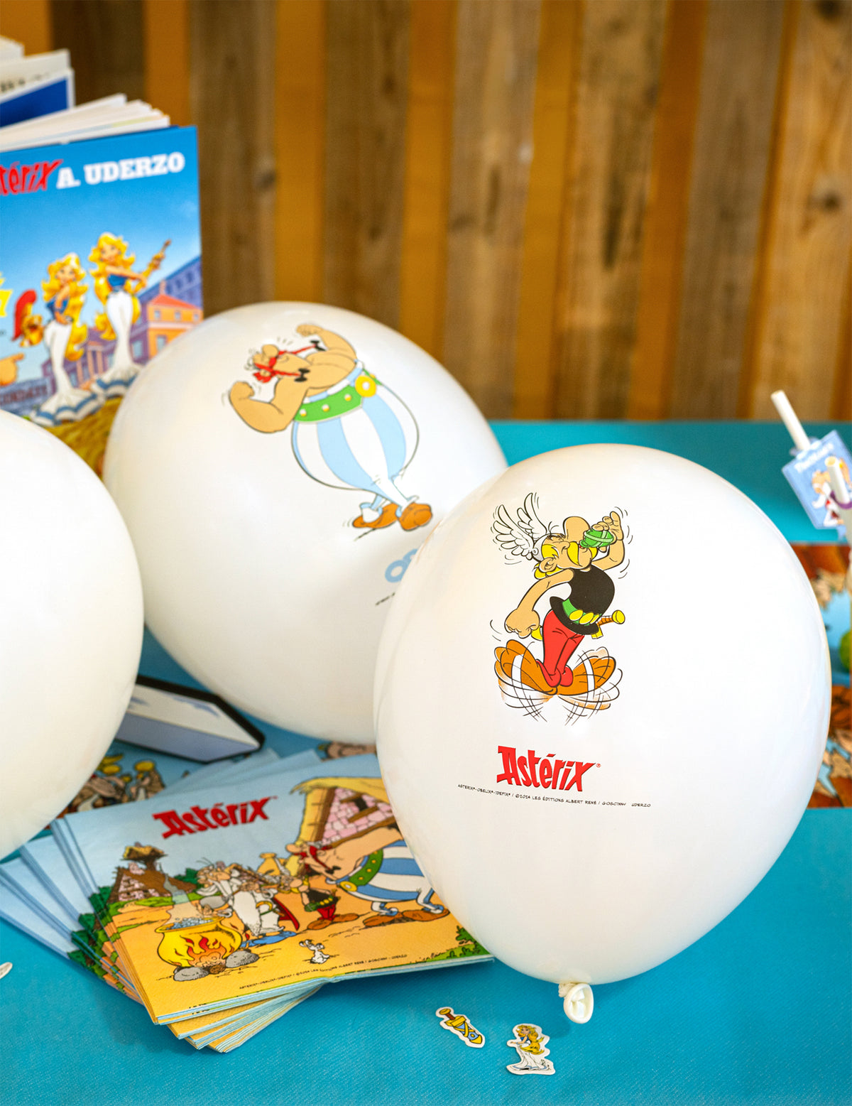 Mise en situation des ballons latex Astérix