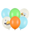 6 lateks balonov z gradbenimi vozili 30 cm
