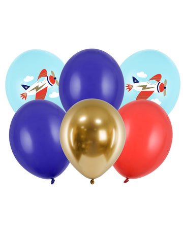 6 balonov, majhno letalo, 30 cm za otrokov rojstni dan