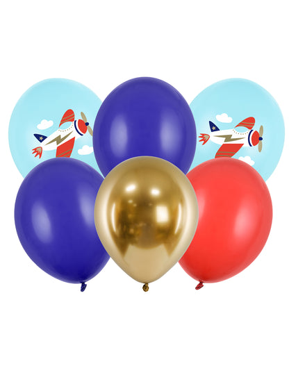 6 balonov, majhno letalo, 30 cm za otrokov rojstni dan