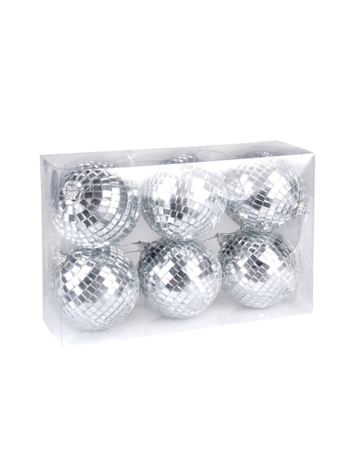 Lot de 6 dans leur boîte transparente de la boule à facettes disco