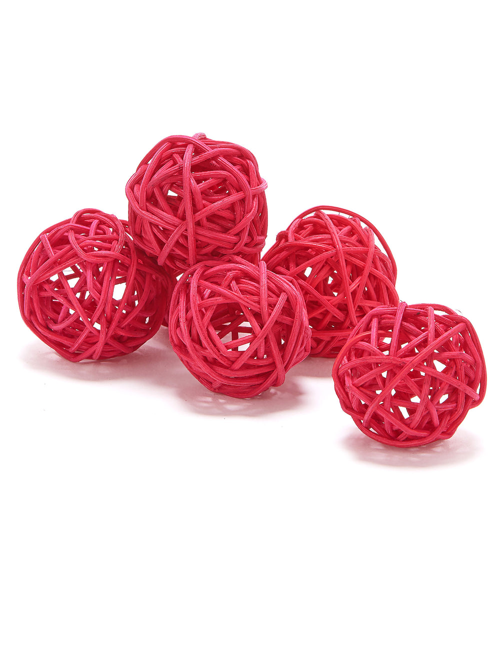 Boules décoratives en osier pour décoration de fête rouges