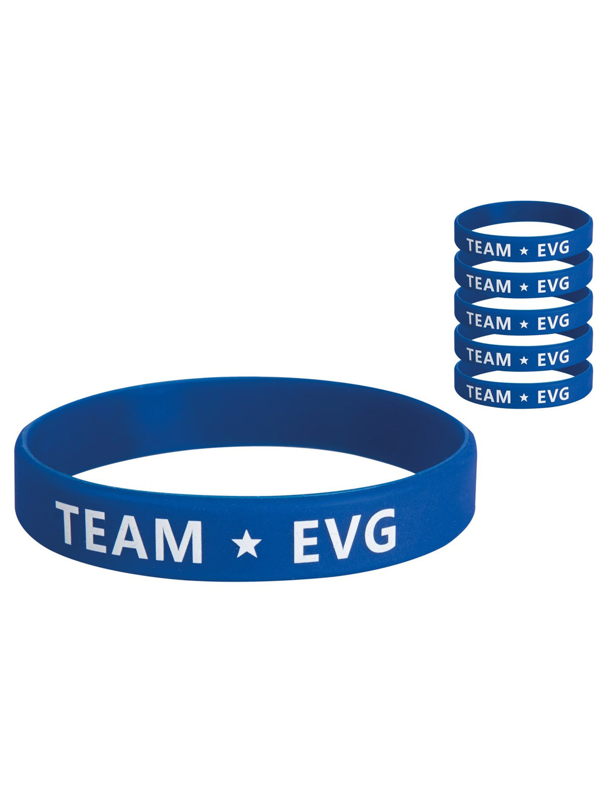 Lot de 6 bracelets Team EVG pour homme bleus en silicone