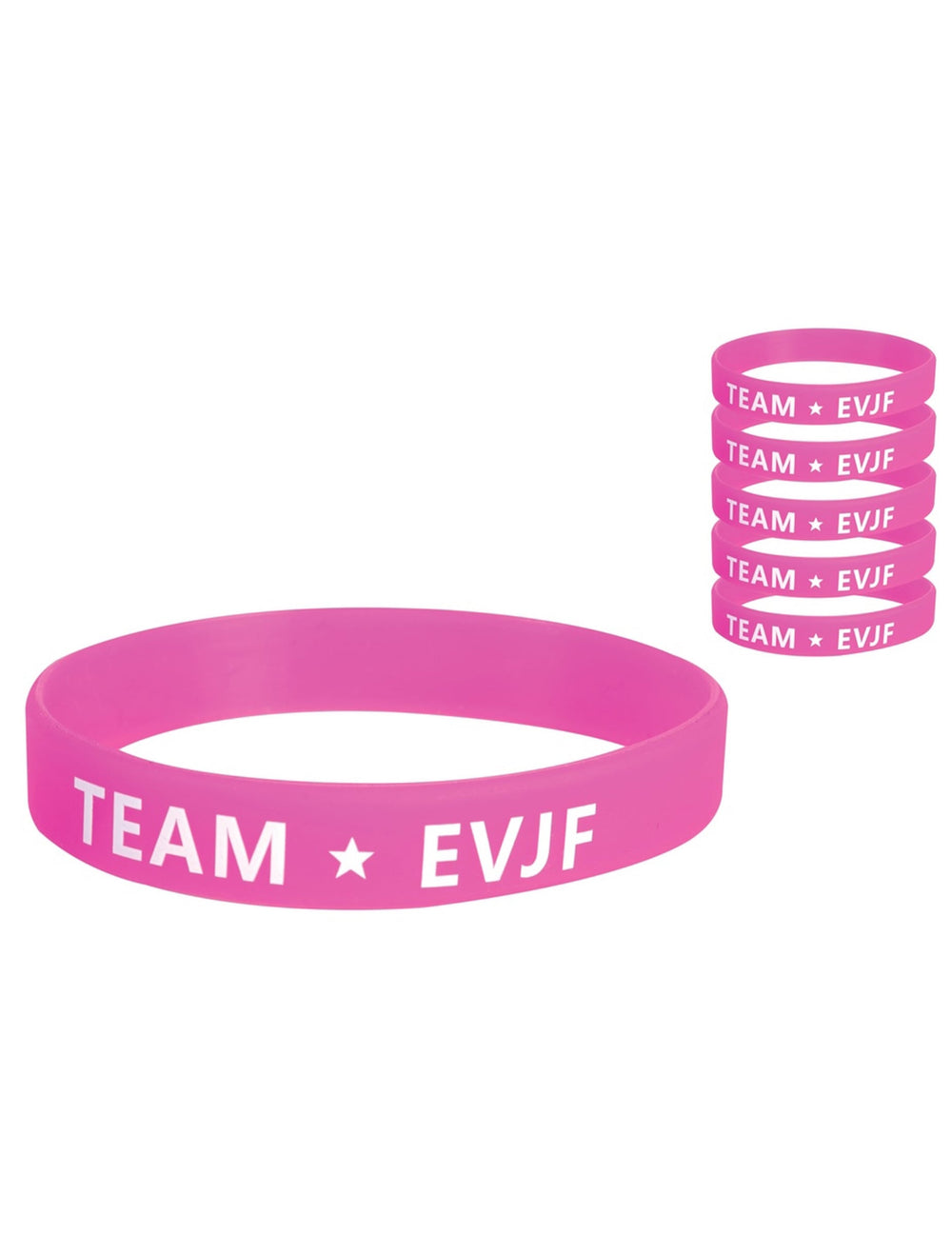 Lot de 6 bracelets Team EVJF pour femme rose et blanc