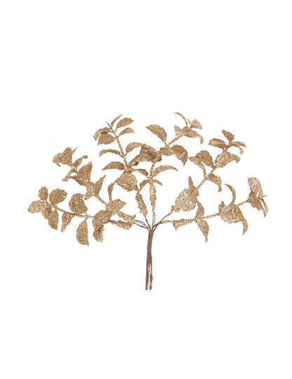 6 vej evkaliptusa z bakrenimi bleščicami 17 cm za čarobni božič