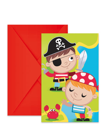 6 vabil in kuvert za lov na piratski zaklad 14 x 9 cm za rojstni dan