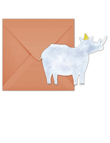 6 vabil z ovojnicami z motivom nosorogovega safarija